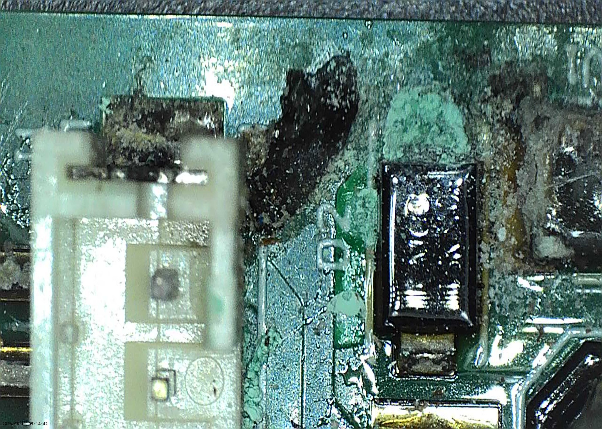 Microscope photograph of the thruster controller circuit board